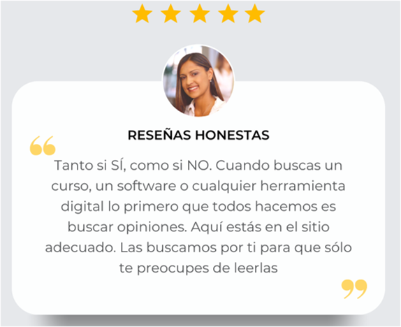 Reseña de una mujer que da 5 estrellas